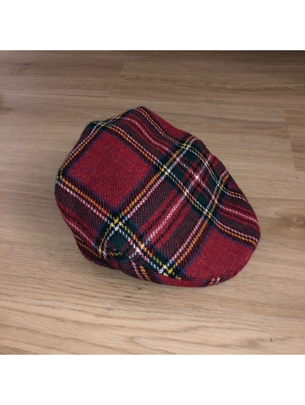 HATMAN OF IRELAND DONEGAL TWEED NEWSBOY CABBIE FLAT CAP WOOL PLAID RED GREEN XL